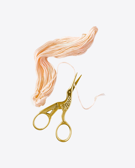 Vintage Scissors w/ Yarn PNG