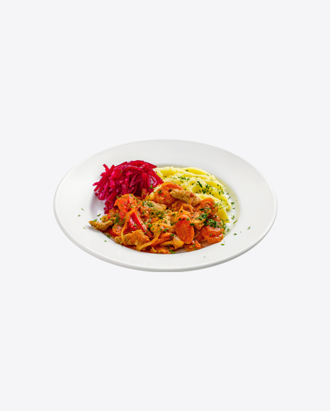 Chicken Stew w/ Mashed Potatoes & Chopped Beetroot