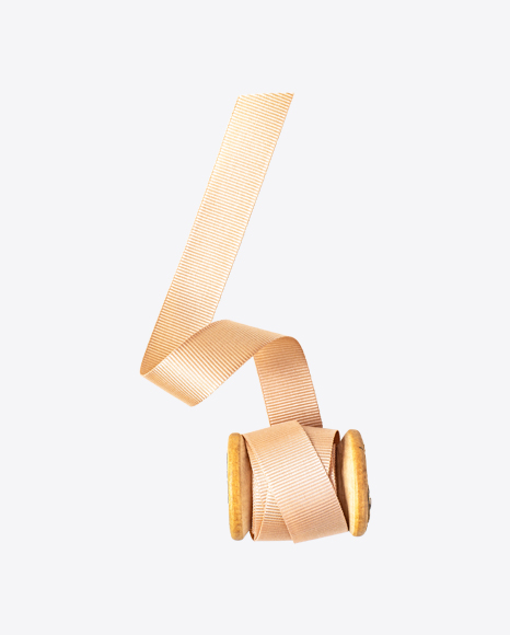 Wooden Spool w/ Satin Ribbon PNG