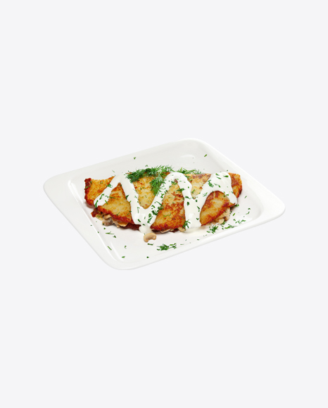 Stuffed Potato Pancake with Sauce