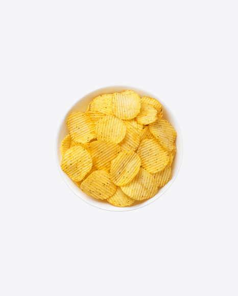 Ribbed Potato Chips in Bowl