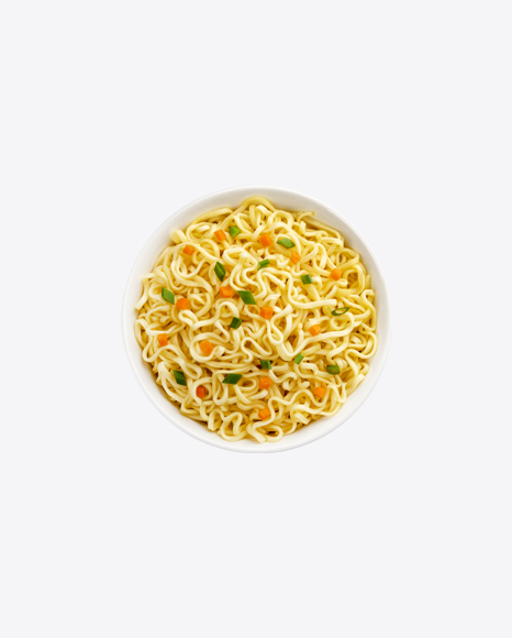 Instant Noodles in Ceramic Bowl PNG