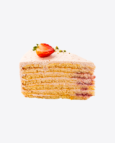 Strawberry Cake w/ Cheese Cream Slice