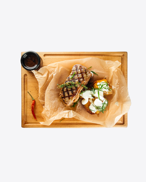 New York Strip Steak w/ Baked Potatoes and Sour Cream