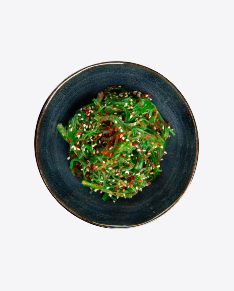 Chuka Seaweed in a Black Bowl
