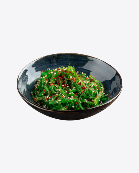 Chuka Seaweed in a Black Bowl
