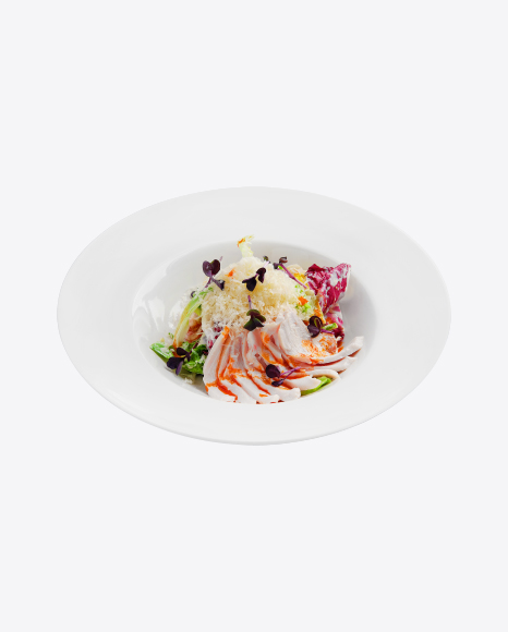 Salad w/ Ham Slices & Chopped Cheese