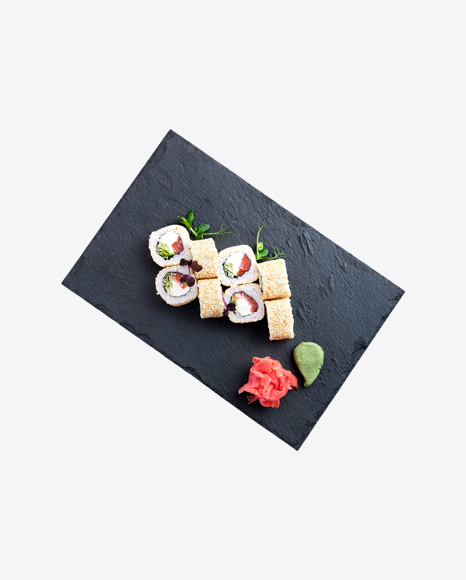 Sesame Seeds Sushi Rolls w/ Salmon & Cream Cheese