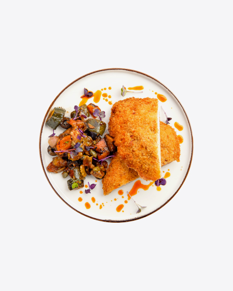 Fried Meat w/ Baked Vegetables