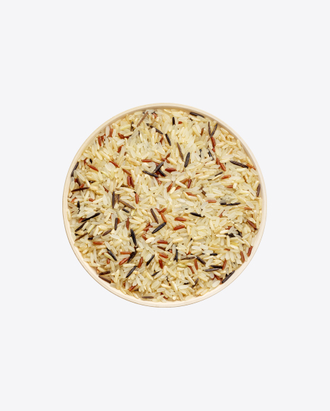 Rice Mix in Wooden Bowl PNG