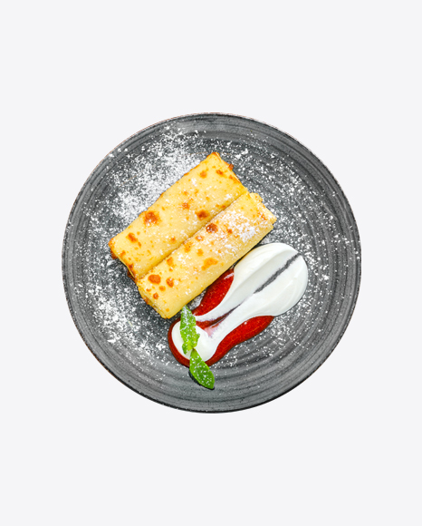 Thin Crepe w/ Ricotta & Strawberry Jam