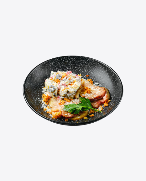 Fried Ham w/ Salad & Grated Parmesan