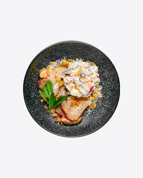 Fried Ham w/ Salad & Grated Parmesan