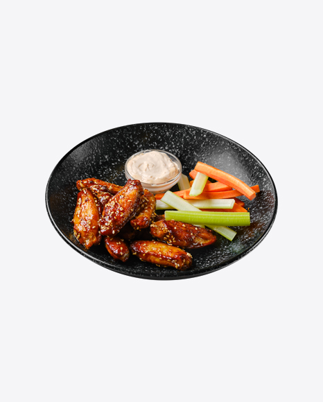 Chicken Wings w/ Vegetable Sticks & Sauce