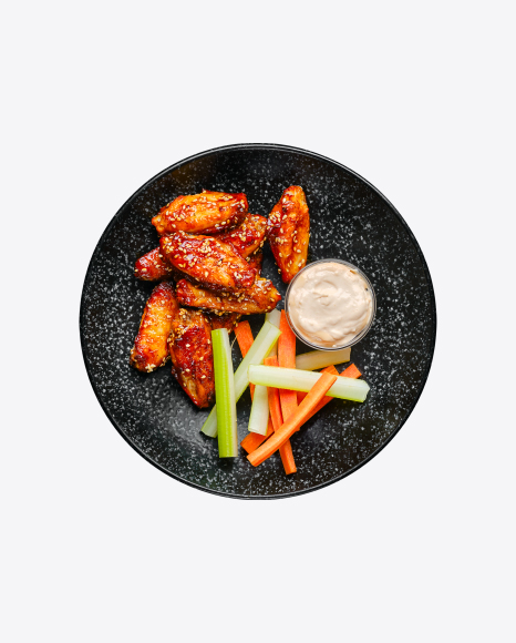 Chicken Wings w/ Vegetable Sticks & Sauce
