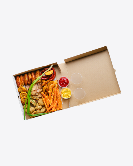 Box w/ Chicken Wings, Fries, Nuggets, Carrot Sticks & Sauces