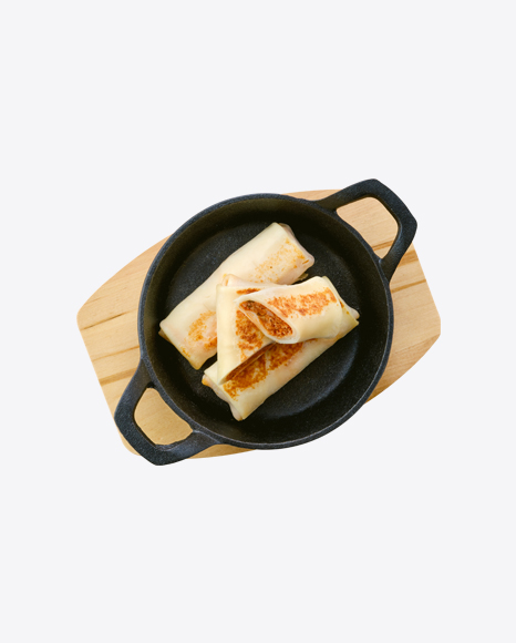 Roasted Meat Rolls in Iron Pan