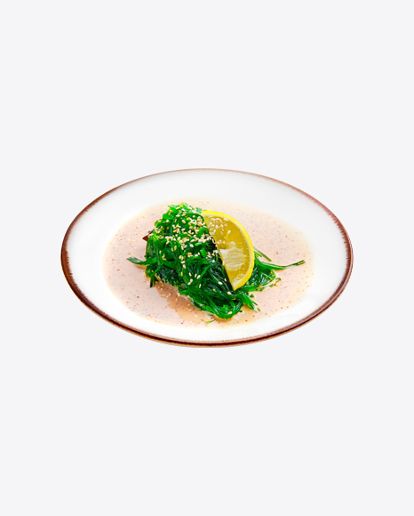 Chuka Wakame Salad w/ Peanut Sauce & Lemon Slice