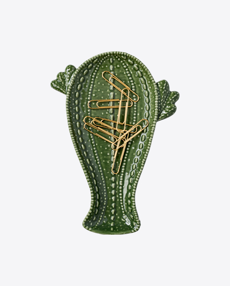 Cactus-Shaped Tray w/ Clips PNG