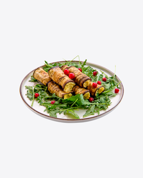Stuffed Eggplant Rolls w/ Arugula