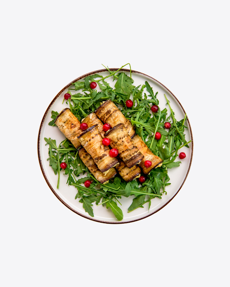 Stuffed Eggplant Rolls w/ Arugula
