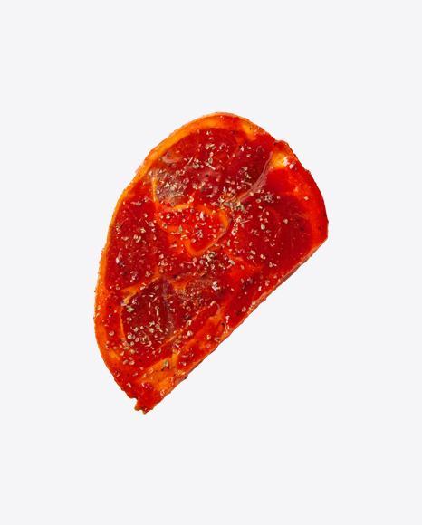 Raw Marinated Red Meat Piece