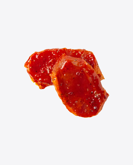 Raw Marinated Red Meat Pieces