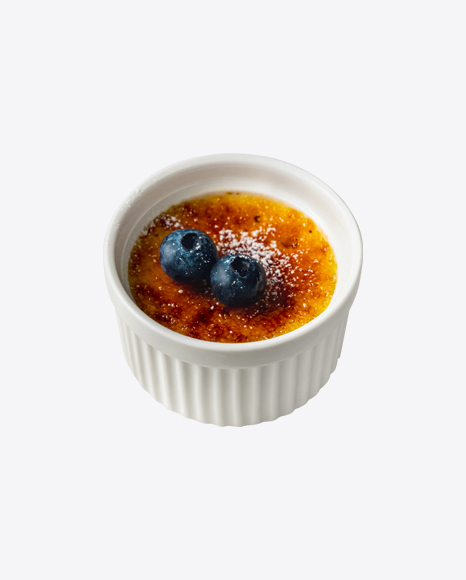 Burnt Cream Dessert w/ Blueberries PNG