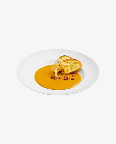 Pumpkin Cream Soup w/ Peanuts & Roasted Bread