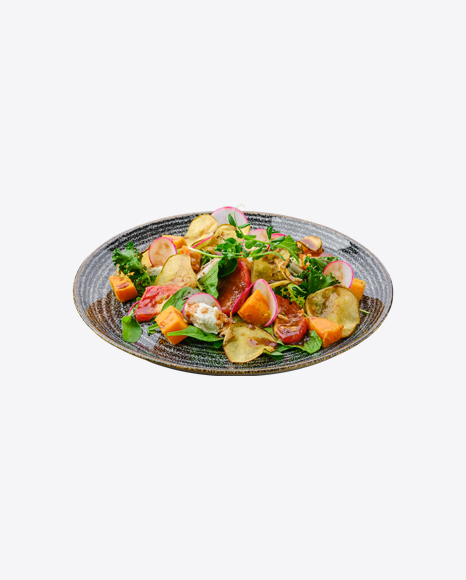 Salad w/ Radish, Tomatoes, Pumpkin & Potato Chips