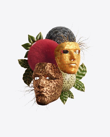 Abstract Set w/ Masks PNG