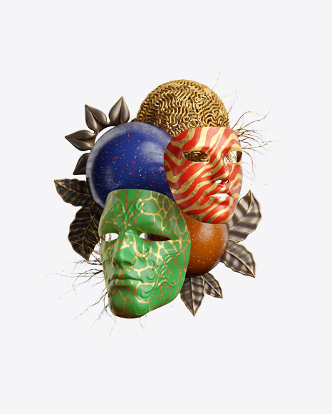 Abstract Set w/ Masks PNG