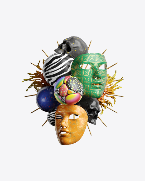 Abstract Set w/ Masks PNG