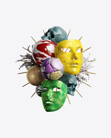 Abstract Set w/ Masks PNG