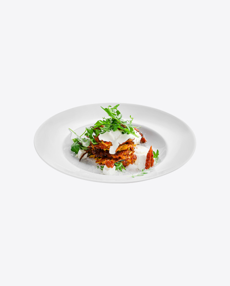 Pumpkin Pancakes w/ Sour Cream & Arugula