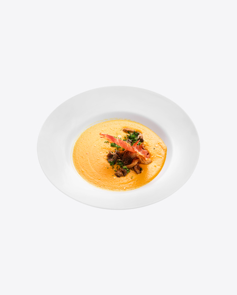Pumpkin Cream Soup w/ Mushrooms