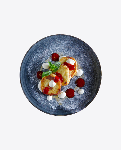 Cheese Pancakes w/ Sour Cream & Jam
