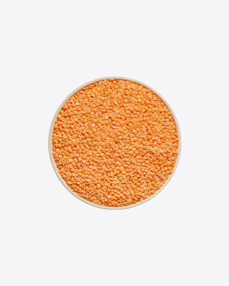 Red Lentils in Wooden Bowl PNG