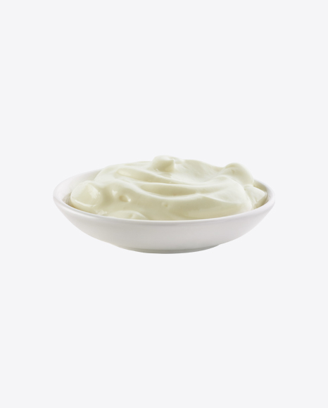 Sour Cream in Ceramic Bowl
