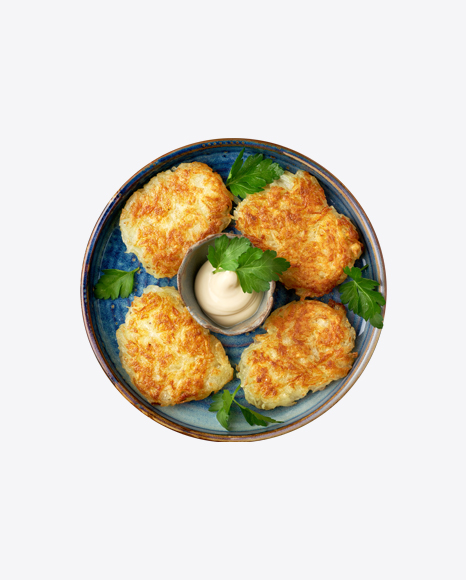 Potato Pancakes w/ Sour Cream PNG