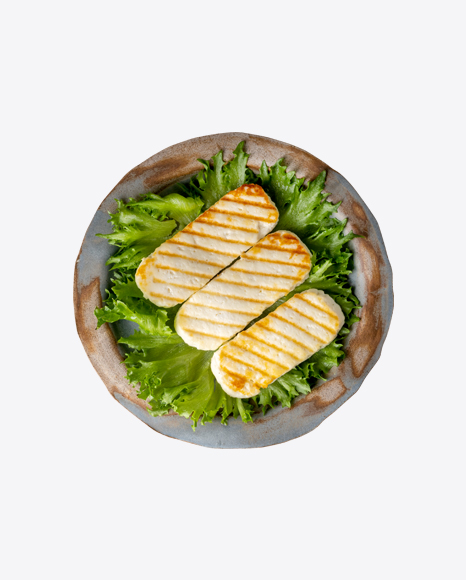 Fried Cheese w/ Salad PNG