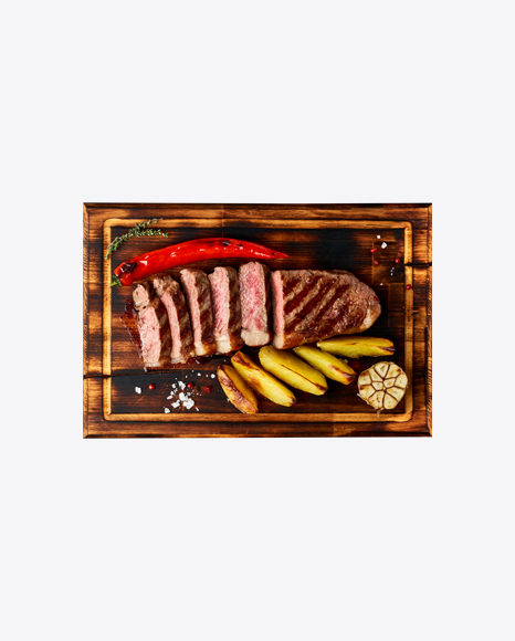 Sliced Roasted Meat w/ Chili Pepper & Country Potatoes PNG