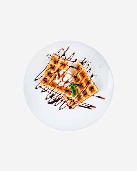 Baked Waffles with Ice Cream