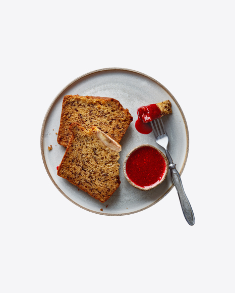 Banana Bread W/ Raspberry Jam PNG