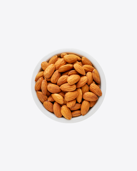 Almond Nuts in Ceramic Bowl