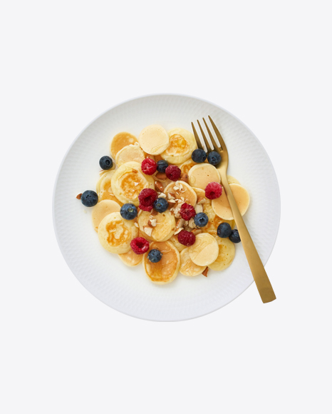 Pancakes w/ Honey & Berries
