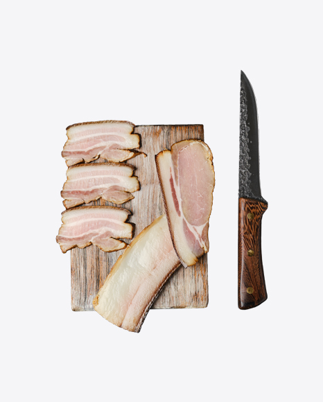 Smoked Bacon & Lard w/ Knife
