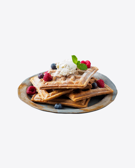 Waffles w/ Berries & Ice Cream
