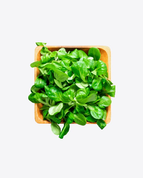 Spinach in Wooden Board