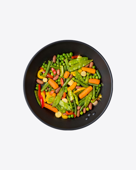 Frozen Vegetables Mix in Iron Pan